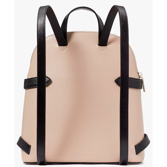 S Kate Spade Staci Dome Backpack Beige & White Saffiano Leather Bag KG022 NWT main image 10